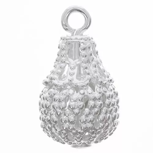 14x8mm Filigree Drop Charms - Fine silver plating x10