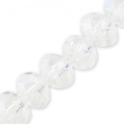 Fire Polished faceted flat round 6x5mm Crystal x42cm