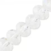 Crystal - Perles rondelles facettées - rondes aplaties -6x5 mm Crystal x42cm Perles rondelles facettées - rondes aplaties -6x5 mm Crystal x42cm