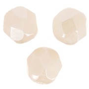 6mm faceted beads - Opaque Beige Ceramic Look x25
