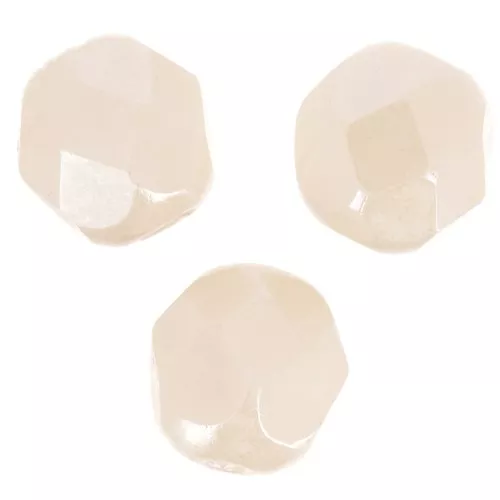6mm faceted beads - Opaque Beige Ceramic Look x25