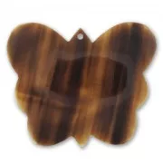 Horn Pendant Butterfly 45mm Brown x1