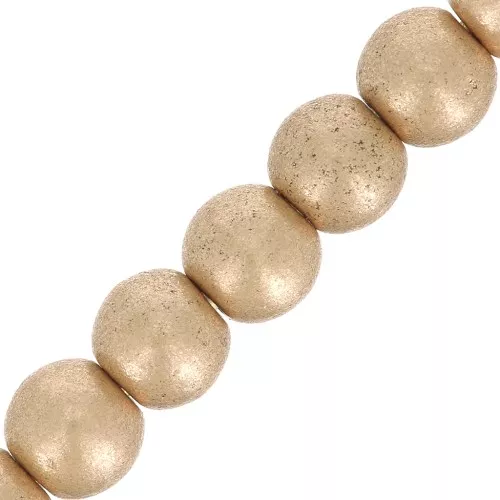 3mm Czech Glass Beads Round - Mat Gold Tone x50