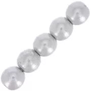 Perles en verre tchèque rondes 4 mm - Silver Mat x50