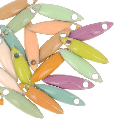 15x4mm Epoxy resin navette sequins assortment - Multicolored pastel x20
