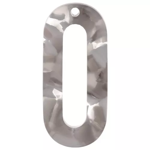 30x13mm Acetate Oval Hollow Pendant - Tortoiseshell - Beige - Grey x1