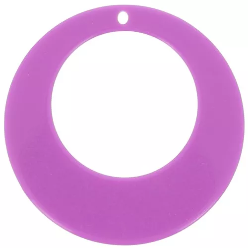 50mm Hollow Acrylic Circle Pendant - Purple x1