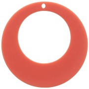 50mm Hollow Acrylic Circle Pendant - Coral x1