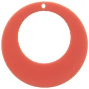 50mm Hollow Acrylic Circle Pendant - Coral x1
