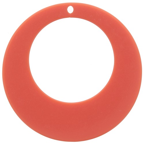 50mm Hollow Acrylic Circle Pendant - Coral x1