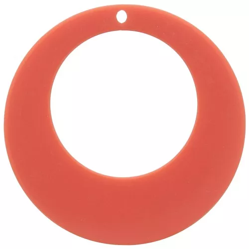 50mm Hollow Acrylic Circle Pendant - Coral x1