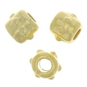 3x3.5mm Mini tube beads worked with small balls - Fine Gold plated x10
