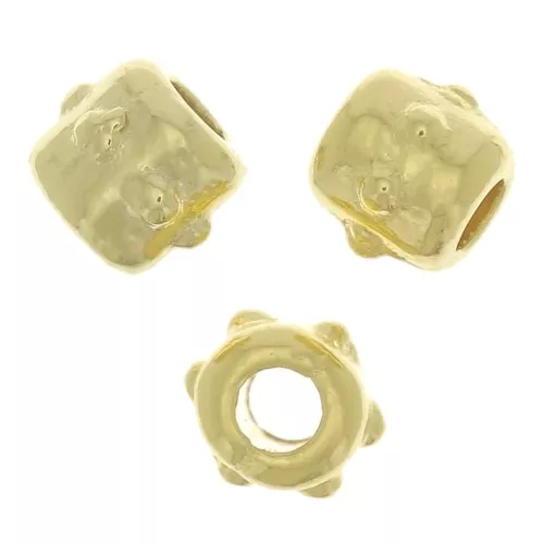 3x3.5mm Mini tube beads worked with small balls - Fine Gold plated x10