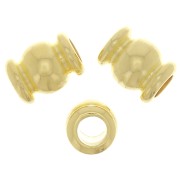 6x5mm Worked tube beads - Fine Gold plated x6|raw }}