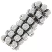 6mm Flower beads - Antique Fine silver plating x10