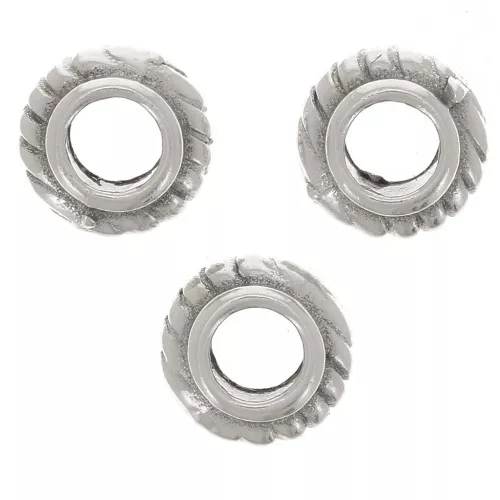 6mm Round beads worked - Antique silver plating x6