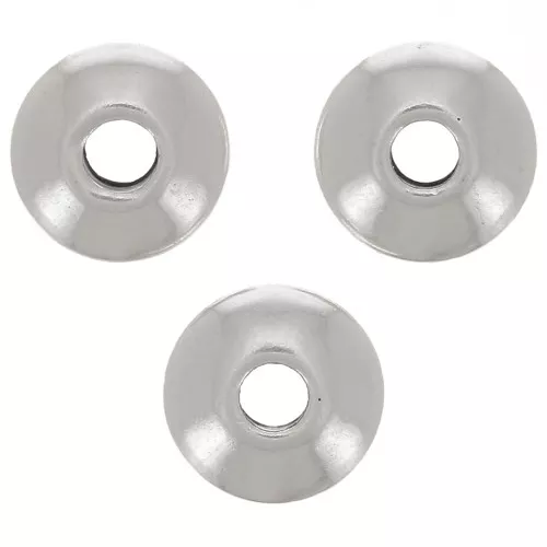 Round beads lisses 6 mm - Placage argent fin vieilli x10