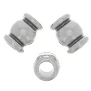 6x5mm Worked tube beads - Antique silver plating x6