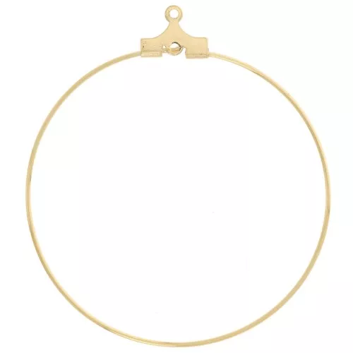 40mm 316L Sainless Steel Round Earring base - Gold Tone x2
