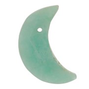 16x10mm faceted half moon gemstone pendant - Amazonite x1