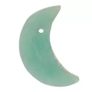 20.5x14 mm faceted half-moon gemstone pendant - Amazonite x1