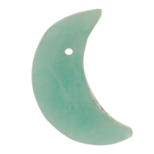 20.5x14 mm faceted half-moon gemstone pendant - Amazonite x1
