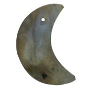 16x10mm faceted half moon gemstone pendant - Labradorite x1|raw }}