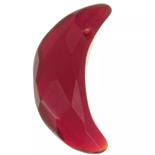 18x12mm faceted half moon gemstone pendant - Garnet x1