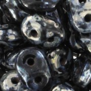 SuperDuo 2.5x5mm Jet Silver Picasso x10g