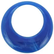 44mm Opaque resin hollow circle pendant - Marbled Royal Blue x1