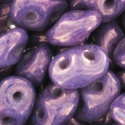 SuperDuo 2.5x5mm Luster Metallic Amethyst Chalk x10g|raw }}