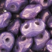 SuperDuo 2.5x5mm Luster Metallic Amethyst Chalk x10g