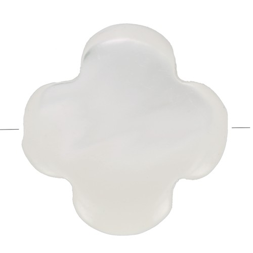 10mm Mother of Pearl Clover Bead - Natural x1