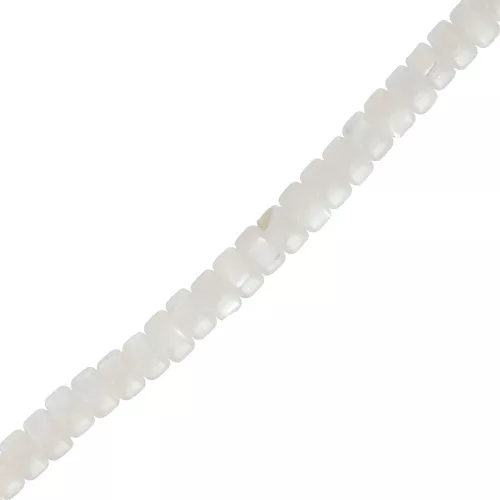 3x2mm Mother of Pearl Heishi style round beads - Natural x40cm