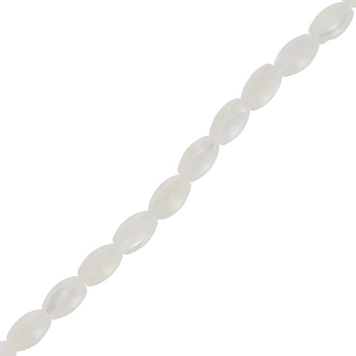 Olive-colored mother-of-pearl beads, 5.5 x 3 mm, 39 cm