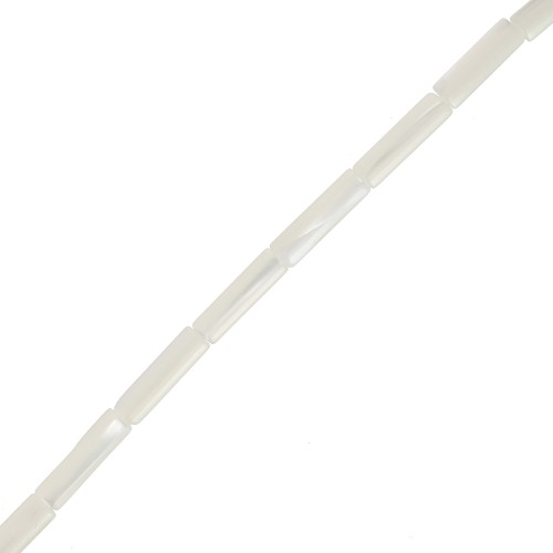 13.5x4mm Mother of Pearl Tube Beads - Natural x40cm