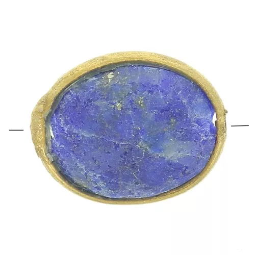 9x7mm Gemstone Oval faceted bead - Fine Gold plated - Lapis lazuli x1