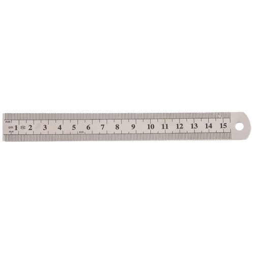 15cm Stainless steel graduated ruler x1