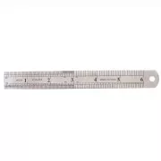 15cm Stainless steel graduated ruler x1