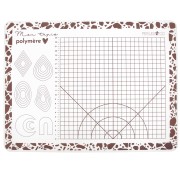 40x30cm Modelling mat for polymer clay by Perles and Co - White - Brown x1