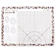 40x30cm Modelling mat for polymer clay by Perles and Co - White - Brown x1