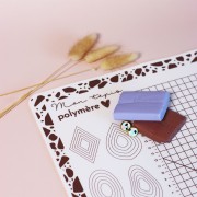 40x30cm Modelling mat for polymer clay by Perles and Co - White - Brown x1