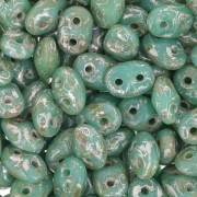SuperDuo 2.5x5mm Opaque Turquoise Silver Picasso x10g|raw }}