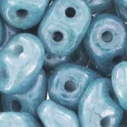 SuperDuo 2.5x5mm Chalkwhite Blue Ceramic Look x10g