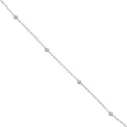 Chain decorated with little balls 1,7 et 3,5mm rhodium tone x1m