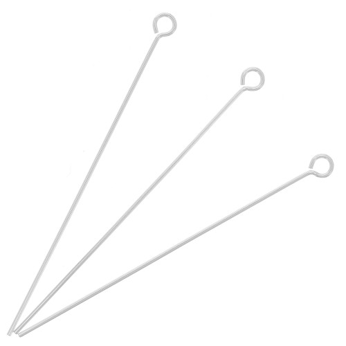 38x0.50mm 925 Sterling Silver Eye pins x10