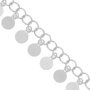 8mm 925 Sterling Silver cable mesh chain with small round pendants x50cm