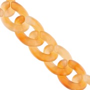 13mm Acrylic curb Chain - Marbled Apricot x1m