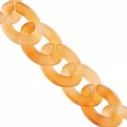 13mm Acrylic curb Chain - Marbled Apricot x1m