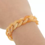 13mm Acrylic curb Chain - Marbled Apricot x1m